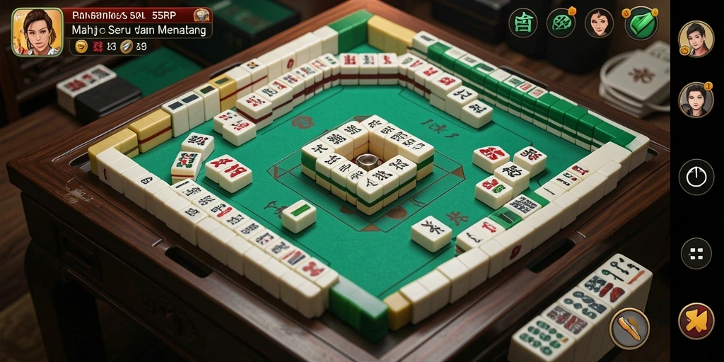 Screenshot gameplay 55RP menampilkan pengalaman Mahjong yang seru.