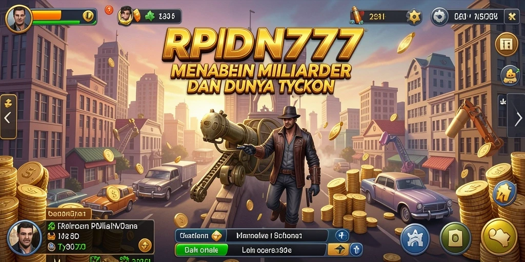 Gameplay Tycoon yang menarik dalam RPIDN777, tunjukkan keahlian bisnis Anda.